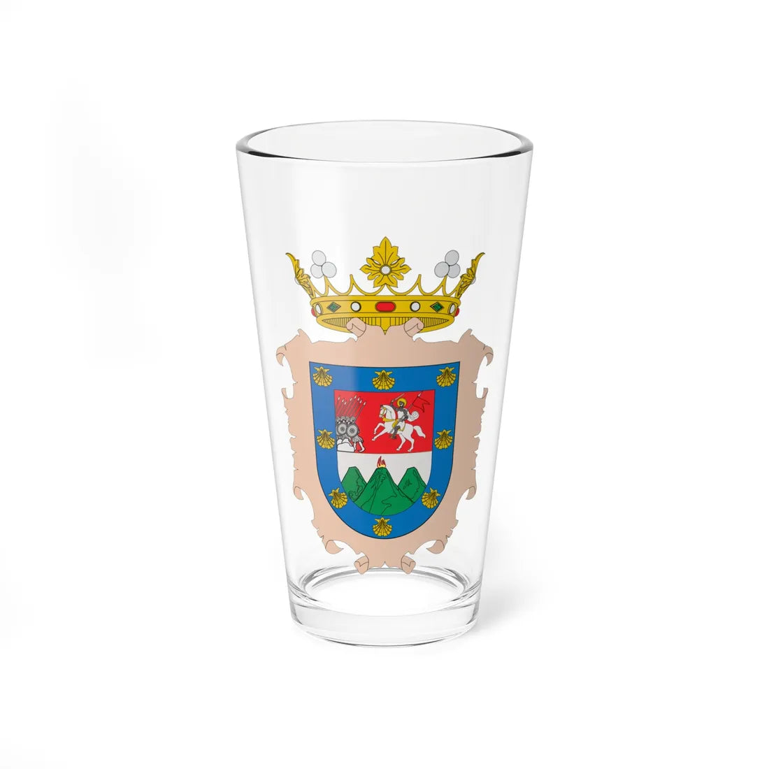 Escudo colonial de la ciudad de Guatemala (Costa Rica) (Coat of Arms) Pint Glass 16oz 16oz - Go Mug Yourself