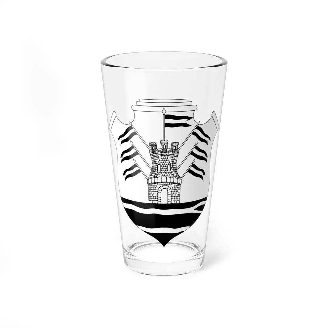 Escudo Córdoba-Argentina-negro (Argentina) (Coat of Arms) Pint Glass 16oz 16oz - Go Mug Yourself