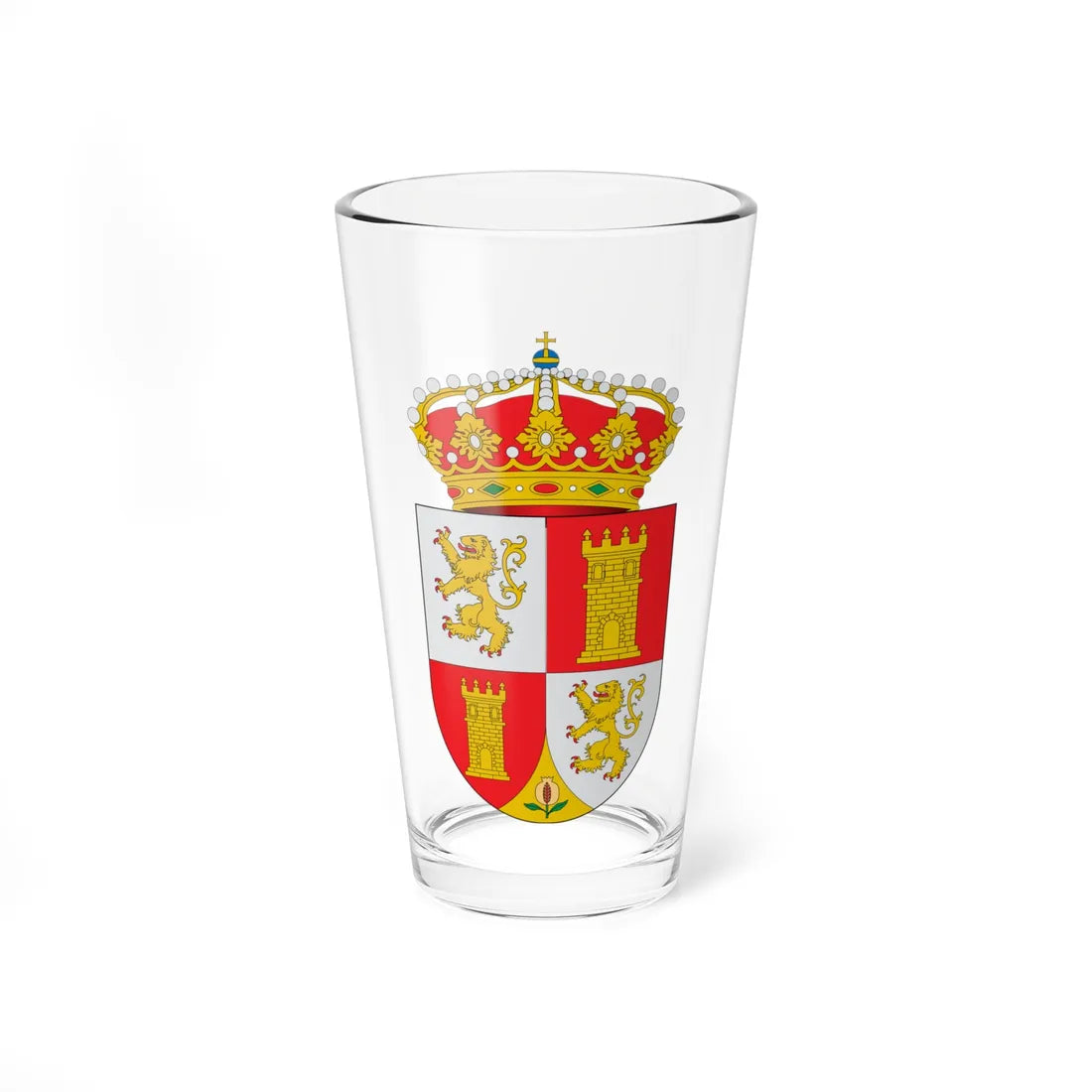 Escudo Cuautlancingo (Costa Rica) (Coat of Arms) Pint Glass 16oz 16oz - Go Mug Yourself