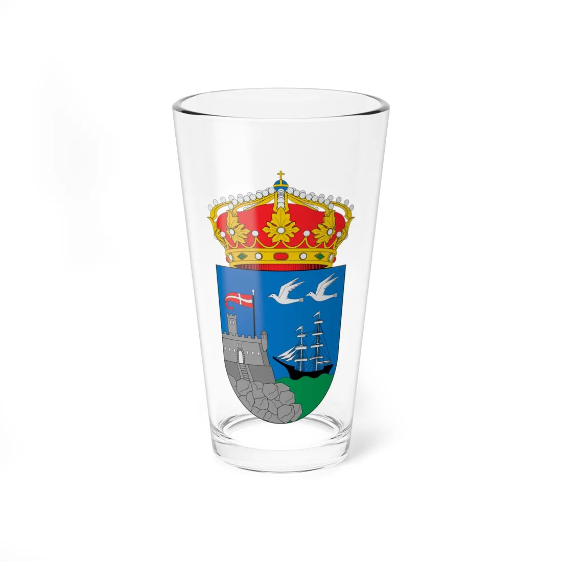 Escudo de A Guarda (Spain) (Coat of Arms) Pint Glass 16oz 16oz - Go Mug Yourself