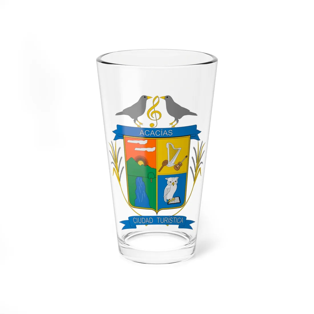 Escudo de Acacías Meta (Colombia) (Coat of Arms) Pint Glass 16oz 16oz - Go Mug Yourself