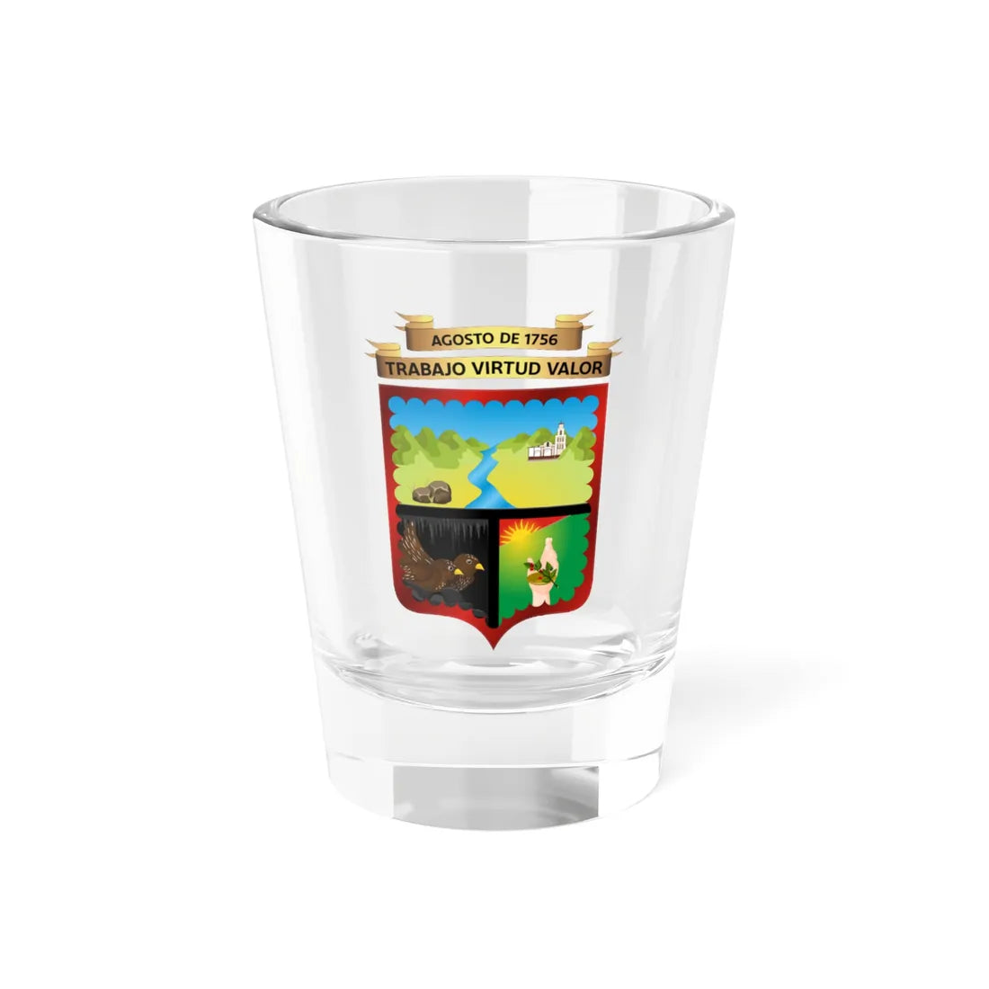Escudo de Acevedo Huila (Colombia) (Coat of Arms) Shot Glass 1.5oz - Go Mug Yourself