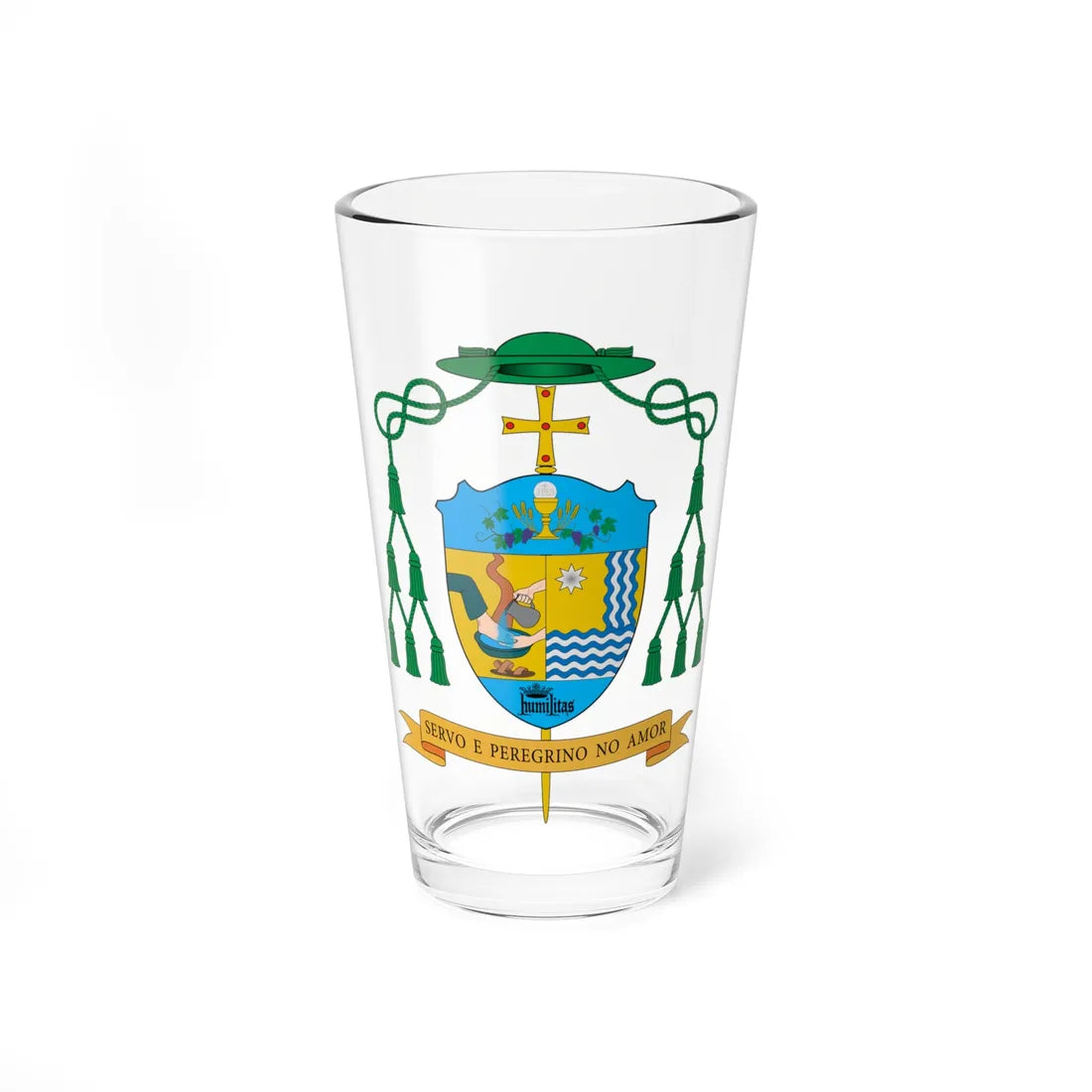 Escudo de Adilson Pedro Busin (Spain) (Coat of Arms) Pint Glass 16oz 16oz - Go Mug Yourself