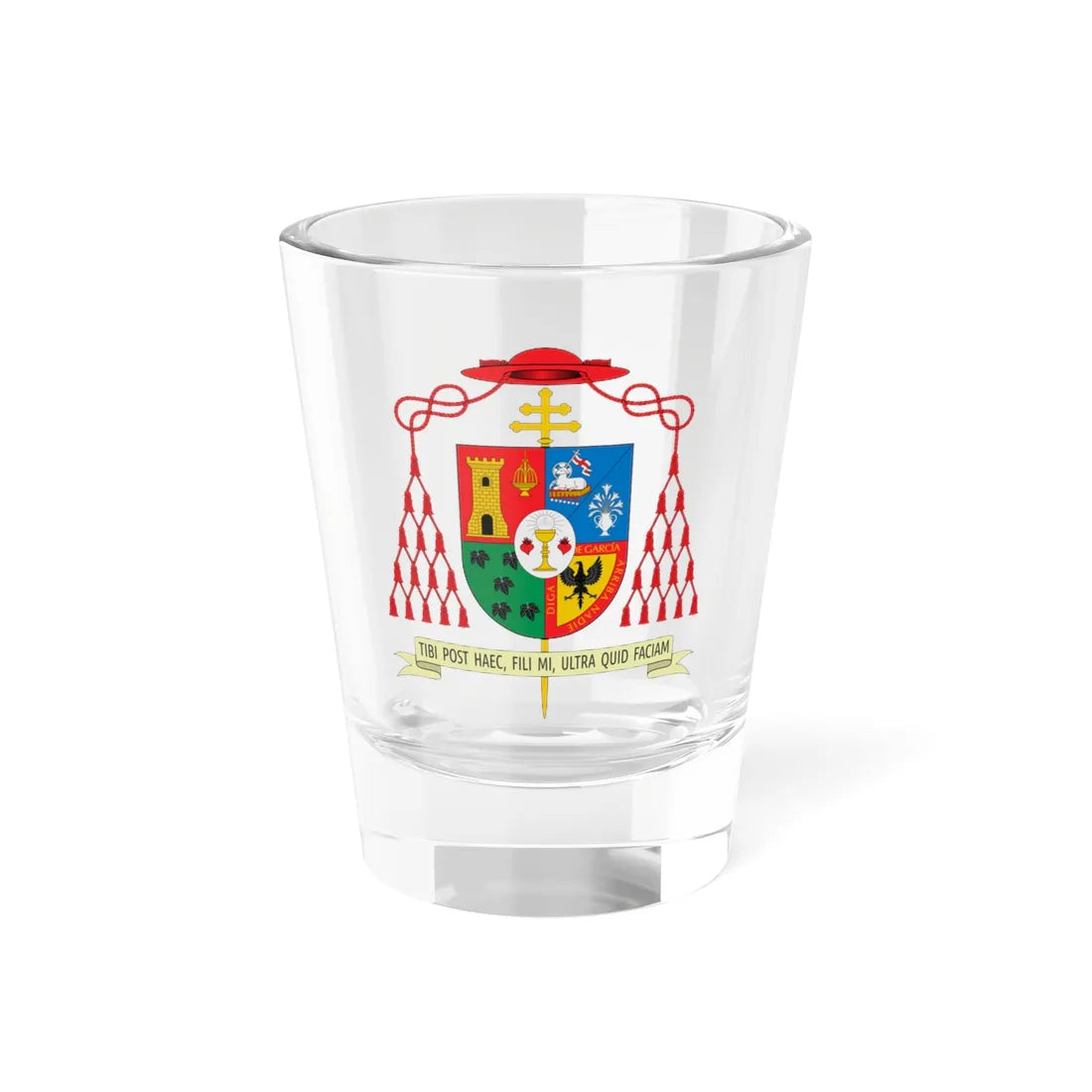 Escudo de Agustín Parrado García (Spain) (Coat of Arms) Shot Glass 1.5oz 1.5oz - Go Mug Yourself
