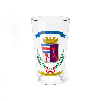 Escudo de Alajuela (Costa Rica) (Coat of Arms) Pint Glass 16oz 16oz - Go Mug Yourself