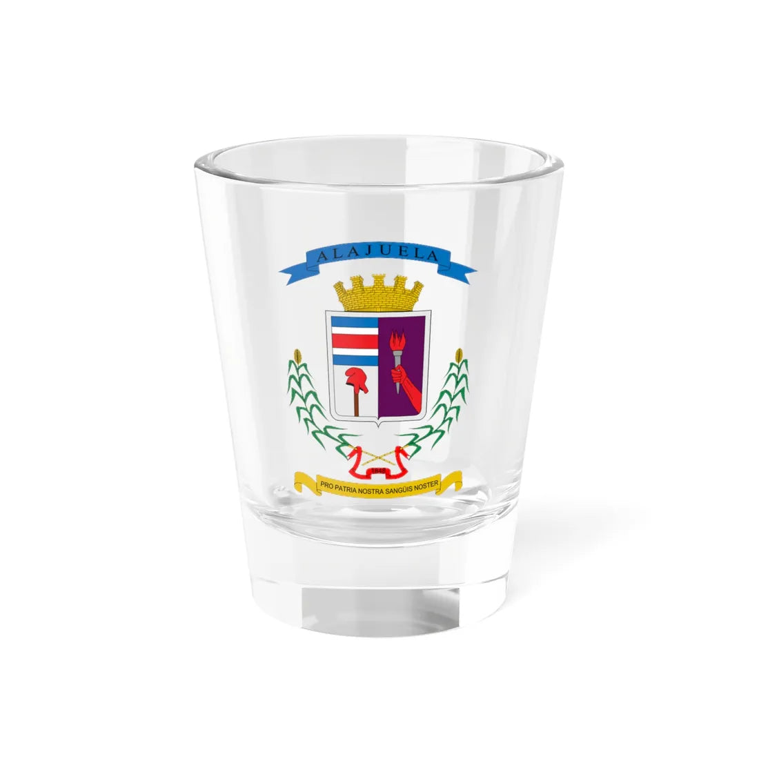 Escudo de Alajuela (Costa Rica) (Coat of Arms) Shot Glass 1.5oz 1.5oz - Go Mug Yourself