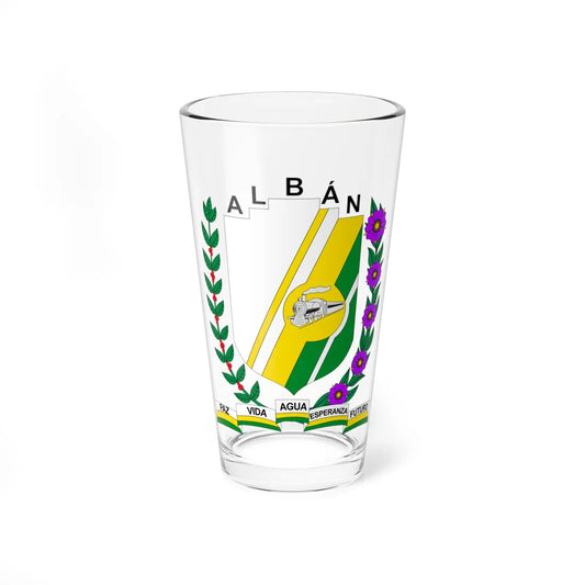Escudo de Albán - Cundinamarca (Colombia) (Coat of Arms) Pint Glass 16oz 16oz - Go Mug Yourself