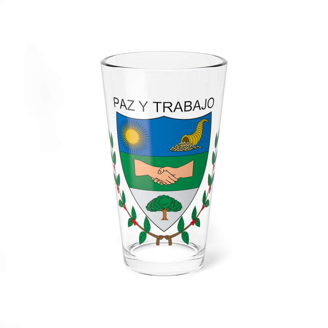 Escudo de Alcalá Valle del Cauca (Colombia) (Coat of Arms) Pint Glass 16oz 16oz - Go Mug Yourself