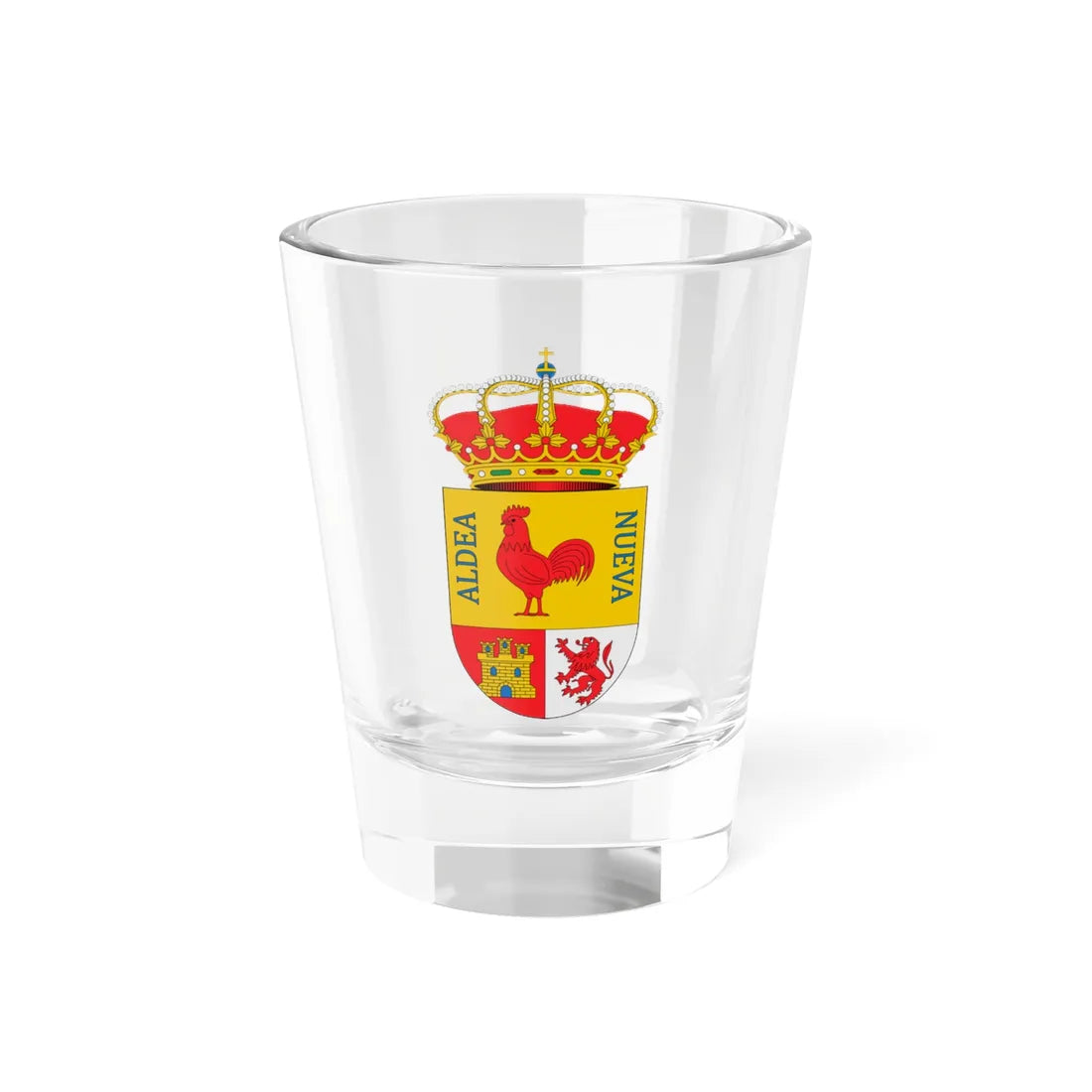 Escudo de Aldeanueva de Guadalajara Guadalajara (Spain) (Coat of Arms) Shot Glass 1.5oz 1.5oz - Go Mug Yourself