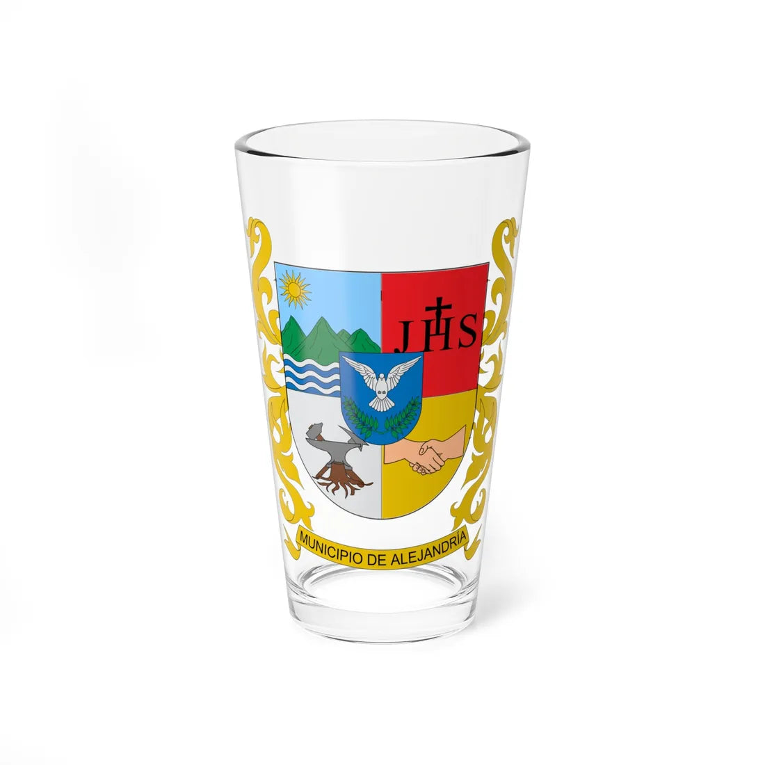 Escudo de Alejandría Antioquia (Colombia) (Coat of Arms) Pint Glass 16oz 16oz - Go Mug Yourself