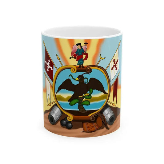 Escudo de Allende Reverso Cruz (Mexico) White Coffee Mug 11oz - Go Mug Yourself