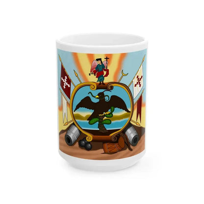 Escudo de Allende Reverso Cruz (Mexico) White Coffee Mug 15oz - Go Mug Yourself