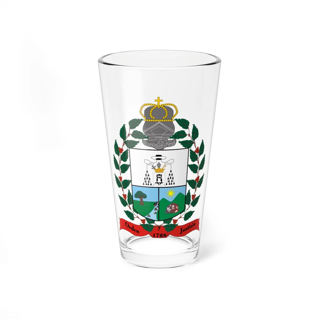 Escudo de Alpujarra - Tolima (Colombia) (Coat of Arms) Pint Glass 16oz 16oz - Go Mug Yourself