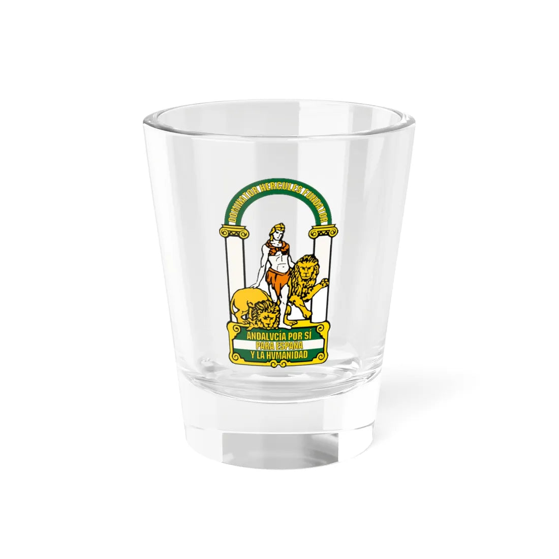 Escudo de Andalucía oficial (Spain) (Coat of Arms) Shot Glass 1.5oz 1.5oz - Go Mug Yourself