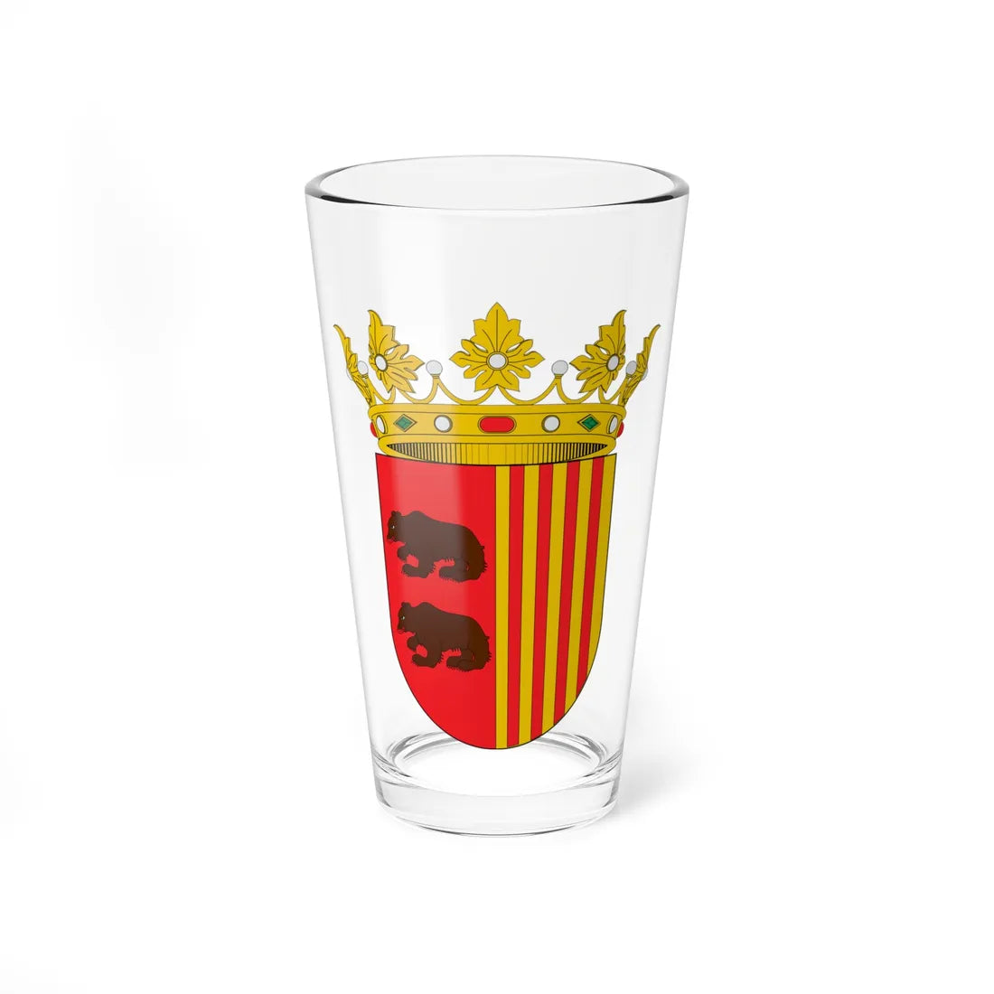 Escudo de Ansó (Spain) (Coat of Arms) Pint Glass 16oz 16oz - Go Mug Yourself