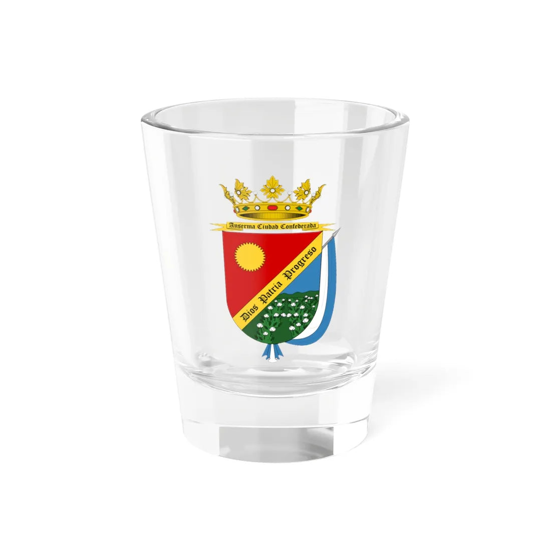 Escudo de Ansermanuevo - Valle del Cauca (Colombia) (Coat of Arms) Shot Glass 1.5oz 1.5oz - Go Mug Yourself