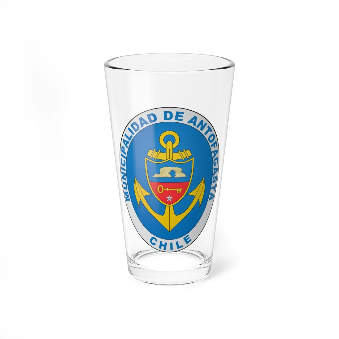 Escudo de Antofagasta (Chile) (Coat of Arms) Pint Glass 16oz 16oz - Go Mug Yourself