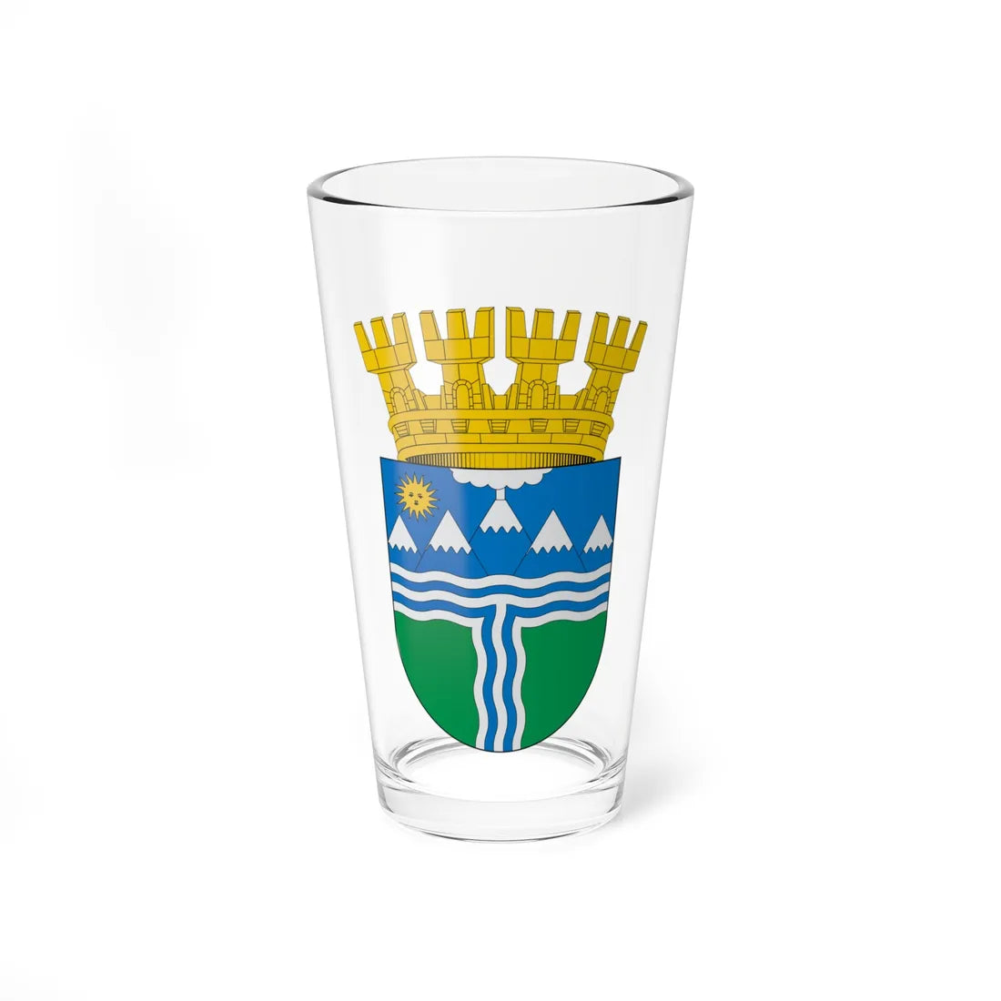 Escudo de Antuco (Chile) (Coat of Arms) Pint Glass 16oz 16oz - Go Mug Yourself