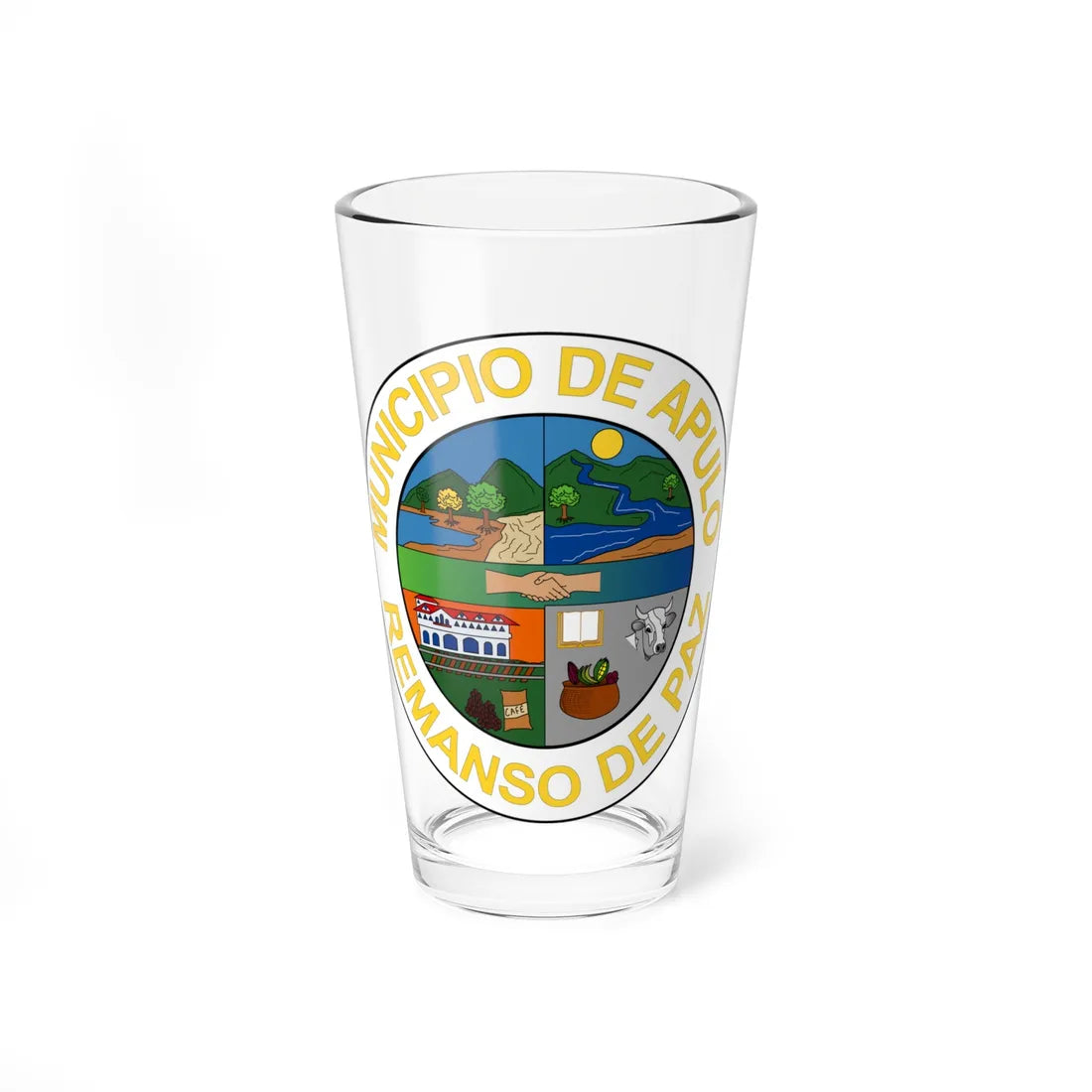 Escudo de Apulo - Cundinamarca (Colombia) (Coat of Arms) Pint Glass 16oz 16oz - Go Mug Yourself