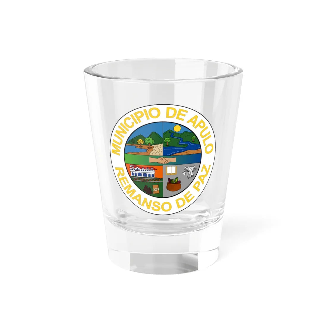 Escudo de Apulo - Cundinamarca (Colombia) (Coat of Arms) Shot Glass 1.5oz 1.5oz - Go Mug Yourself