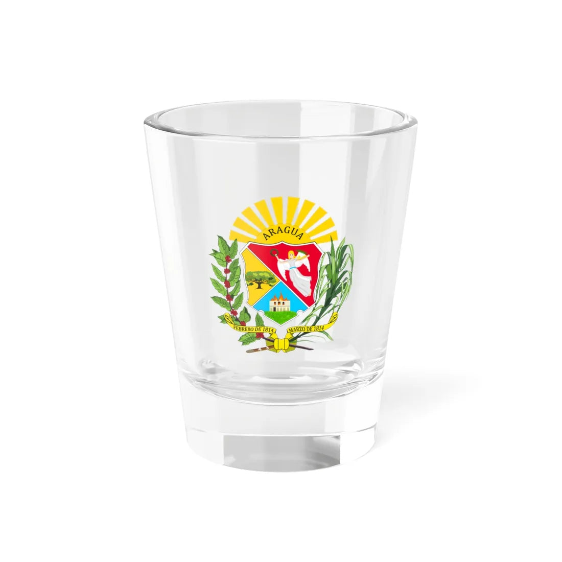 Escudo de Aragua (Venezuela) (Coat of Arms) Shot Glass 1.5oz 1.5oz - Go Mug Yourself