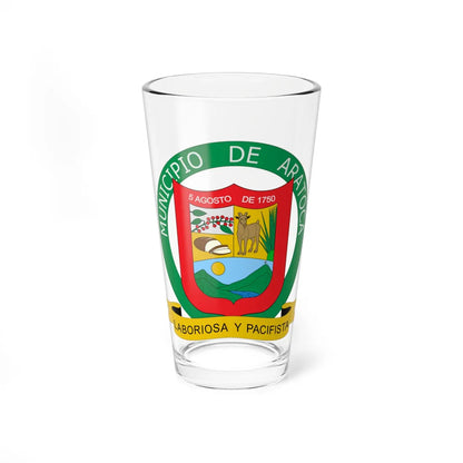 Escudo de Aratoca Santander (Colombia) (Coat of Arms) Pint Glass 16oz 16oz - Go Mug Yourself