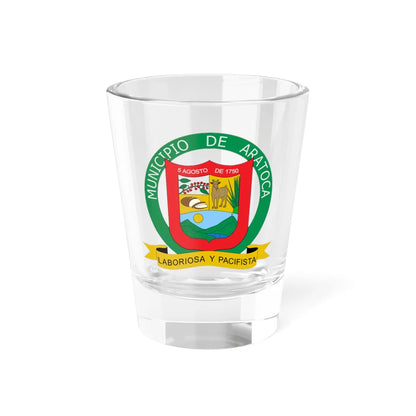 Escudo de Aratoca Santander (Colombia) (Coat of Arms) Shot Glass 1.5oz 1.5oz - Go Mug Yourself