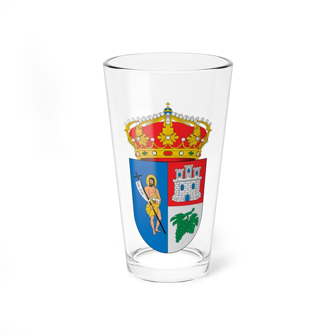Escudo de Arganda del Rey (Spain) (Coat of Arms) Pint Glass 16oz 16oz - Go Mug Yourself