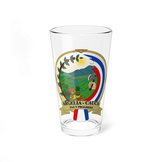 Escudo de Argelia - Cauca (Colombia) (Coat of Arms) Pint Glass 16oz 16oz - Go Mug Yourself