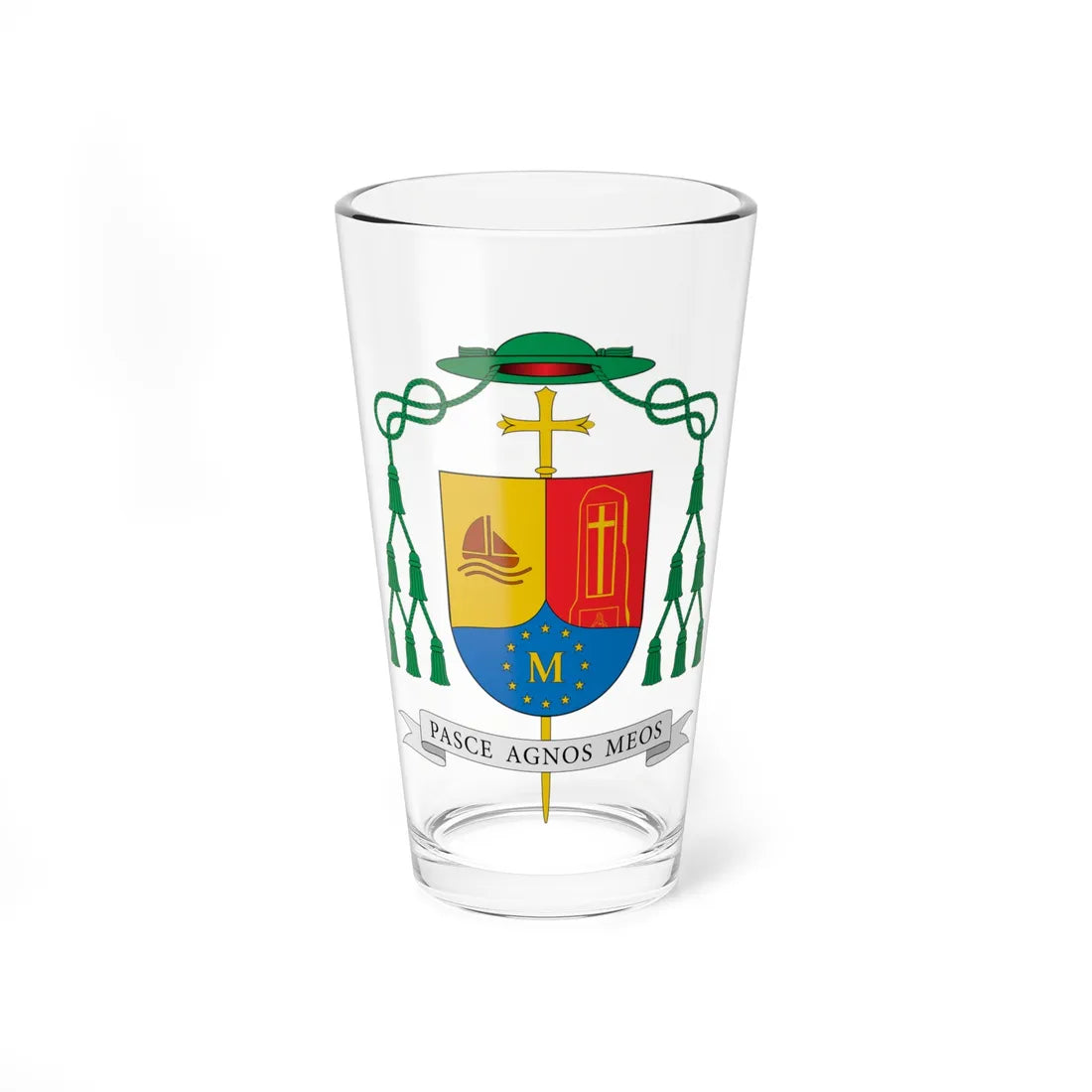 Escudo de Argemiro de Azevedo (Spain) (Coat of Arms) Pint Glass 16oz 16oz - Go Mug Yourself