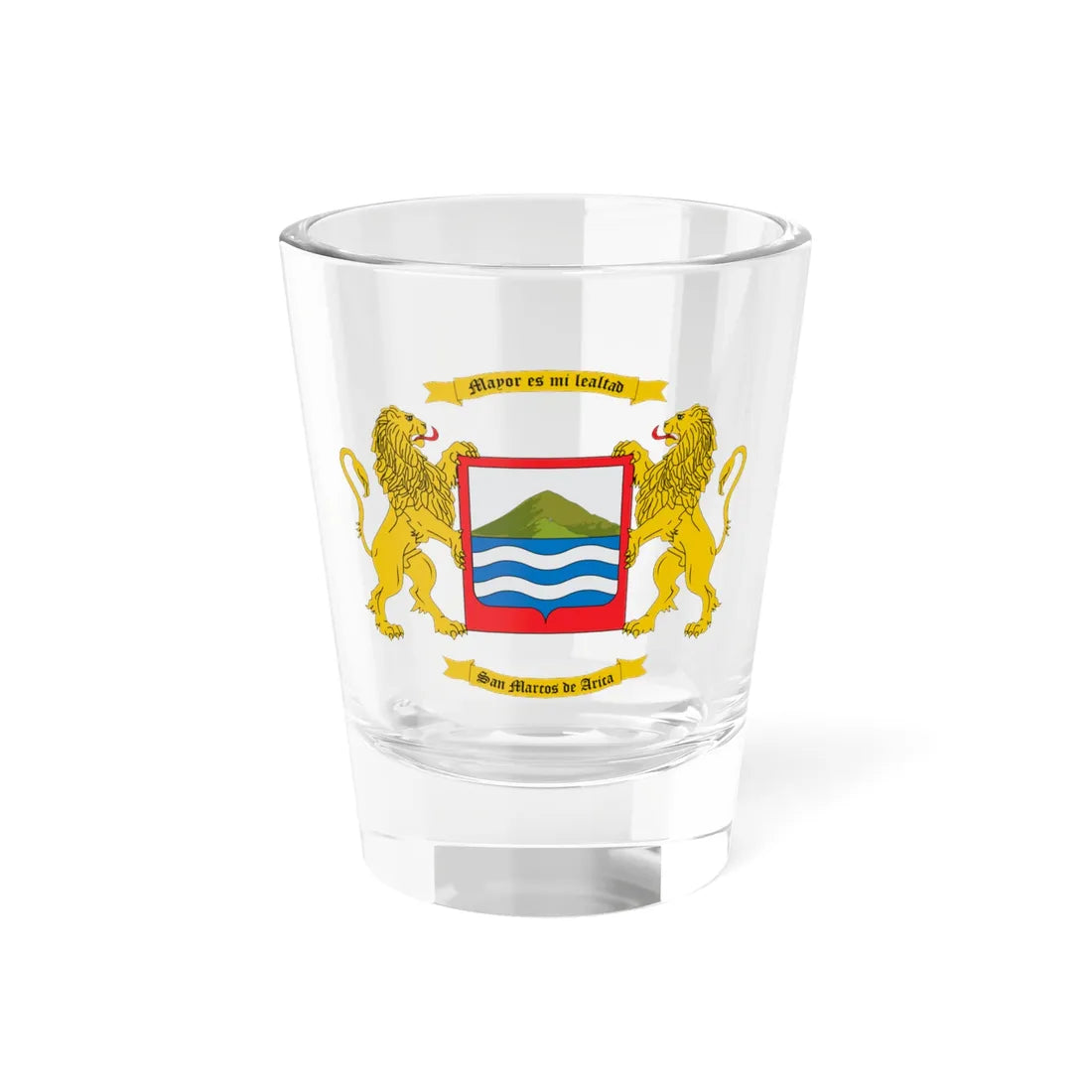 Escudo de Arica (Chile) (Coat of Arms) Shot Glass 1.5oz 1.5oz - Go Mug Yourself