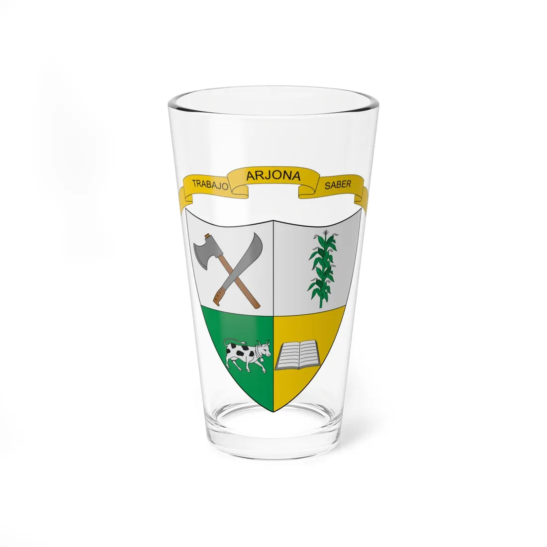 Escudo de Arjona Bolívar (Colombia) (Coat of Arms) Pint Glass 16oz 16oz - Go Mug Yourself