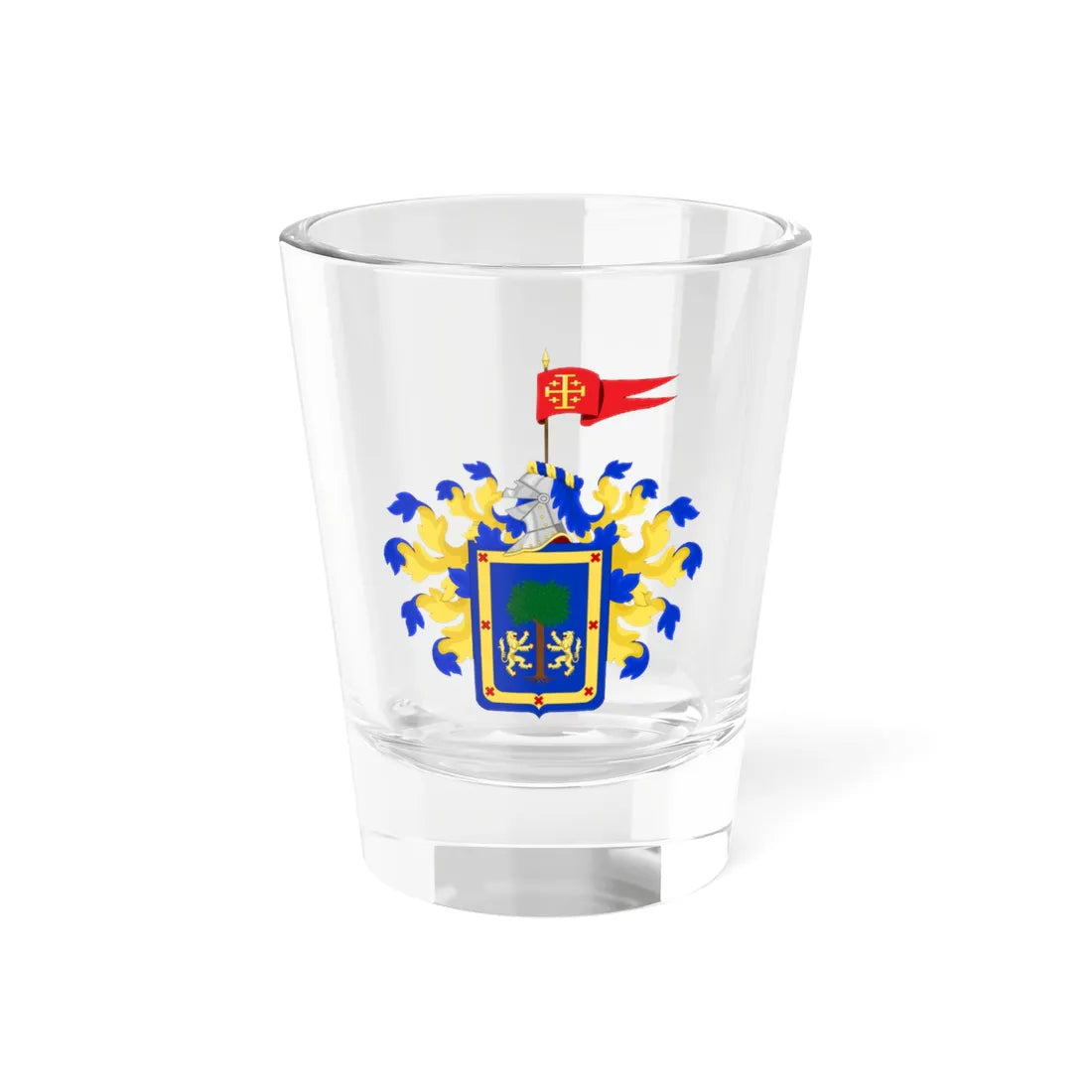 Escudo de Armas Ciudad de Guadalajara Adecuación Heráldica (Costa Rica) (Coat of Arms) Shot Glass 1.5oz 1.5oz - Go Mug Yourself