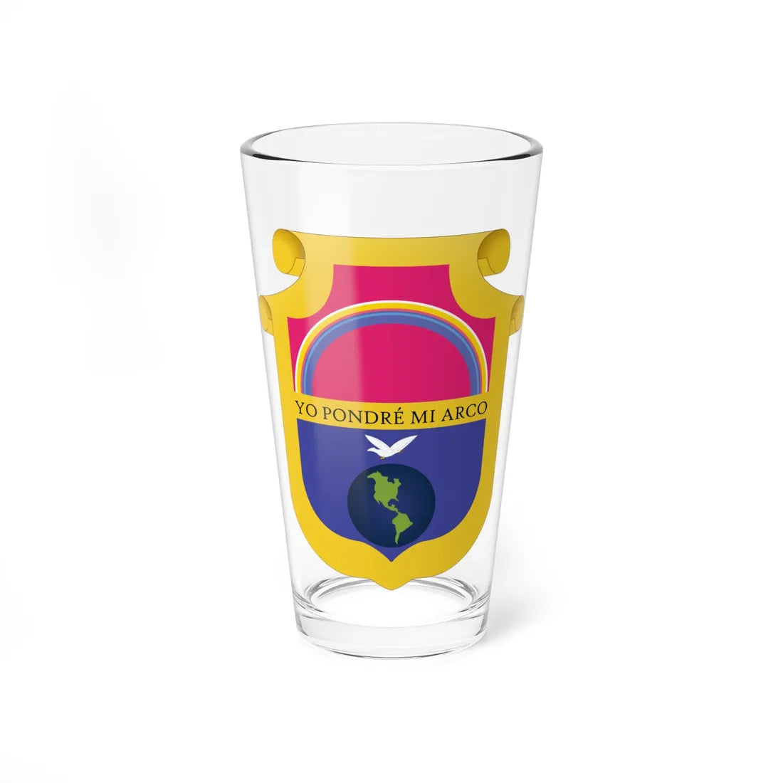 Escudo de armas de Alta Verapaz (Guatemala) (Coat of Arms) Pint Glass 16oz 16oz - Go Mug Yourself