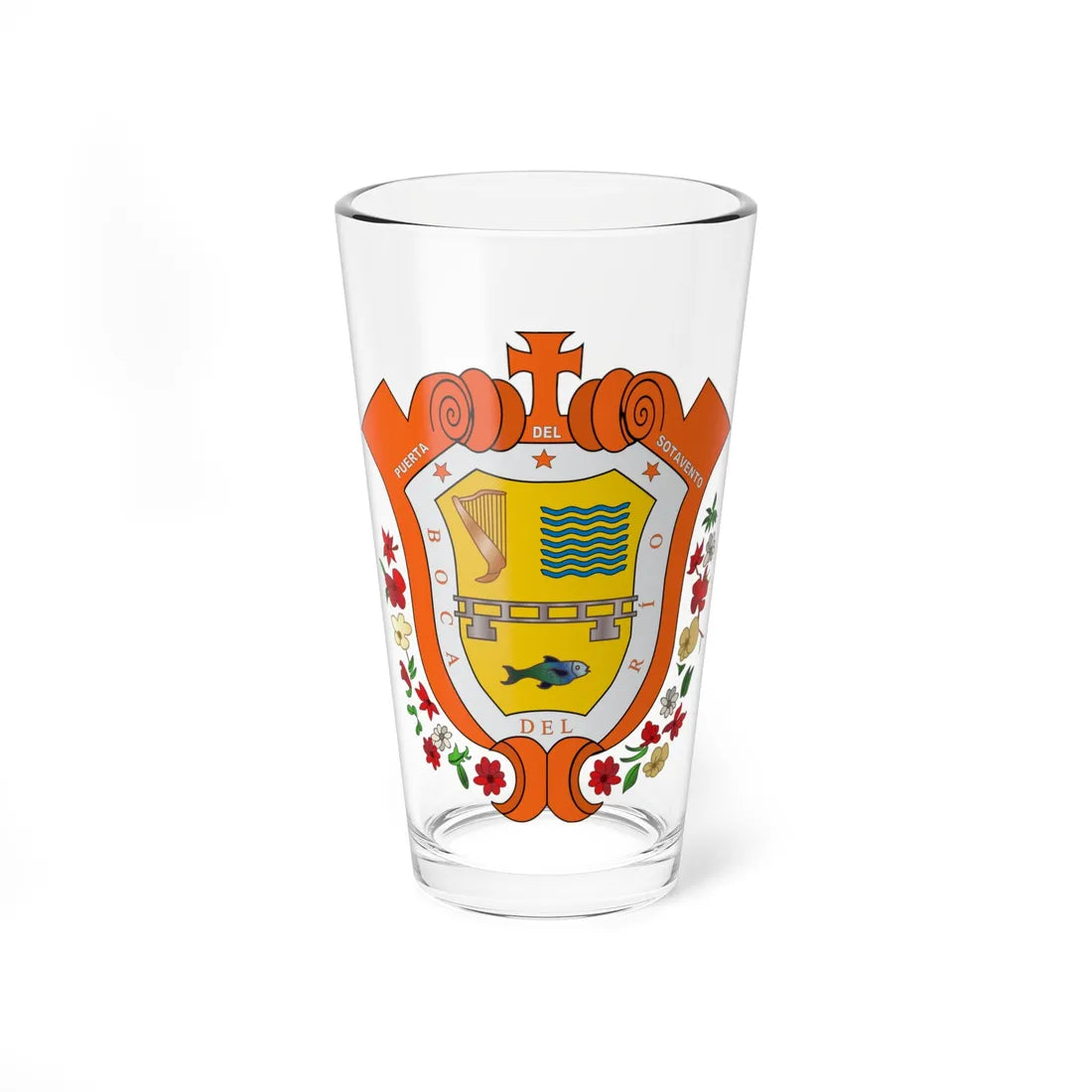 Escudo de armas de Boca del Río (Mexico) (Coat of Arms) Pint Glass 16oz 16oz - Go Mug Yourself