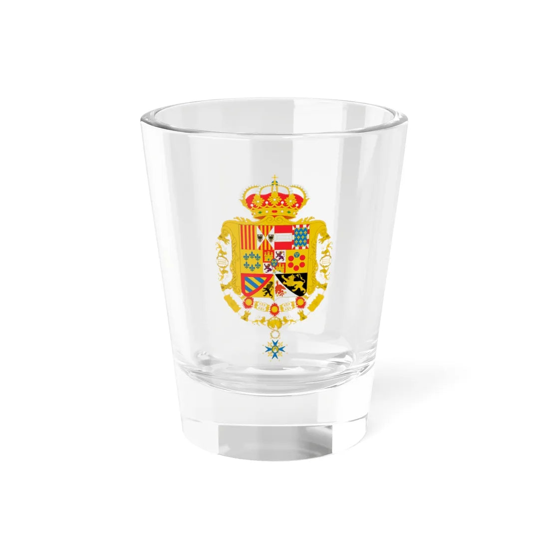 Escudo de armas de Carlos III de España Toisón y Gran Cruz 2 (Spain) (Coat of Arms) Shot Glass 1.5oz 1.5oz - Go Mug Yourself