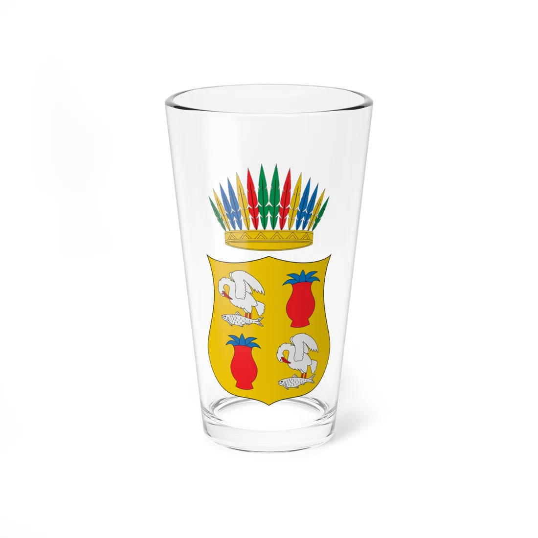 Escudo de armas de Cuitzeo del Porvenir Michoacán México (Costa Rica) (Coat of Arms) Pint Glass 16oz 16oz - Go Mug Yourself