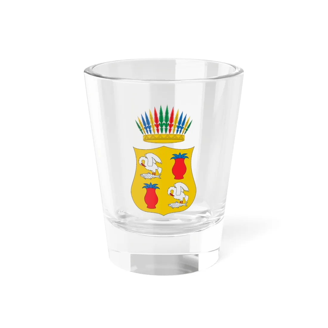 Escudo de armas de Cuitzeo del Porvenir Michoacán México (Mexico) (Coat of Arms) Shot Glass 1.5oz 1.5oz - Go Mug Yourself