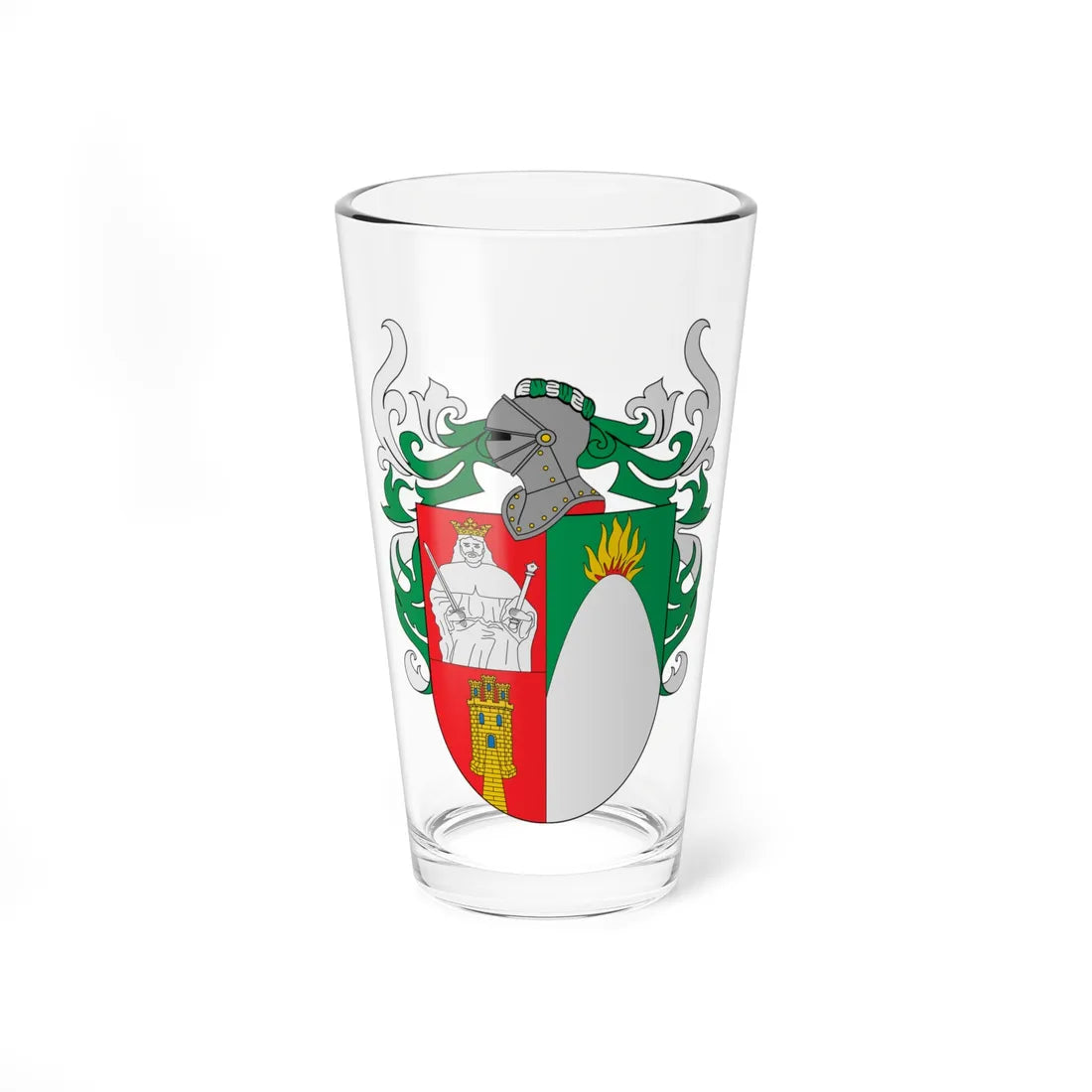 Escudo de Armas de Diego de Ordás (Costa Rica) (Coat of Arms) Pint Glass 16oz 16oz - Go Mug Yourself