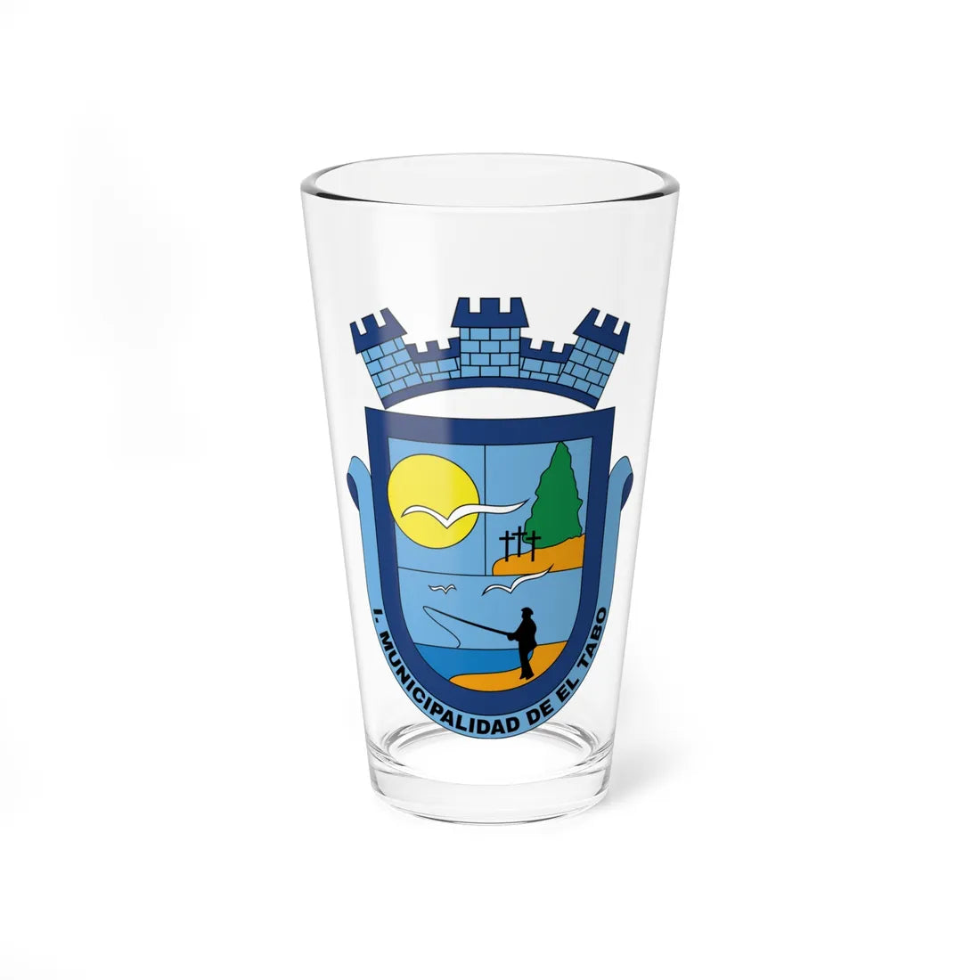 Escudo de Armas de El Tabo (Chile) (Coat of Arms) Pint Glass 16oz 16oz - Go Mug Yourself