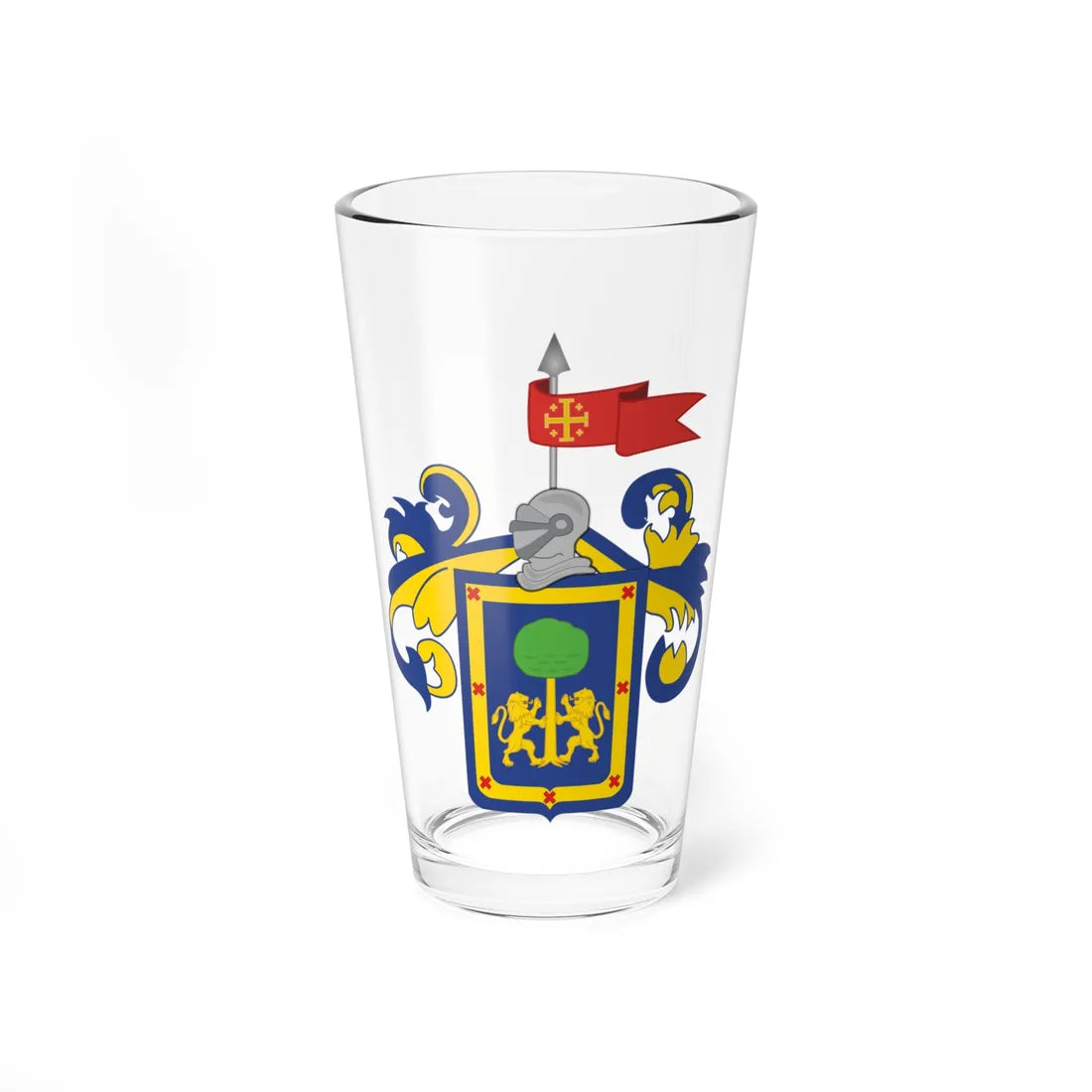 Escudo de Armas de Guadalajara Jalisco (Costa Rica) (Coat of Arms) Pint Glass 16oz 16oz - Go Mug Yourself