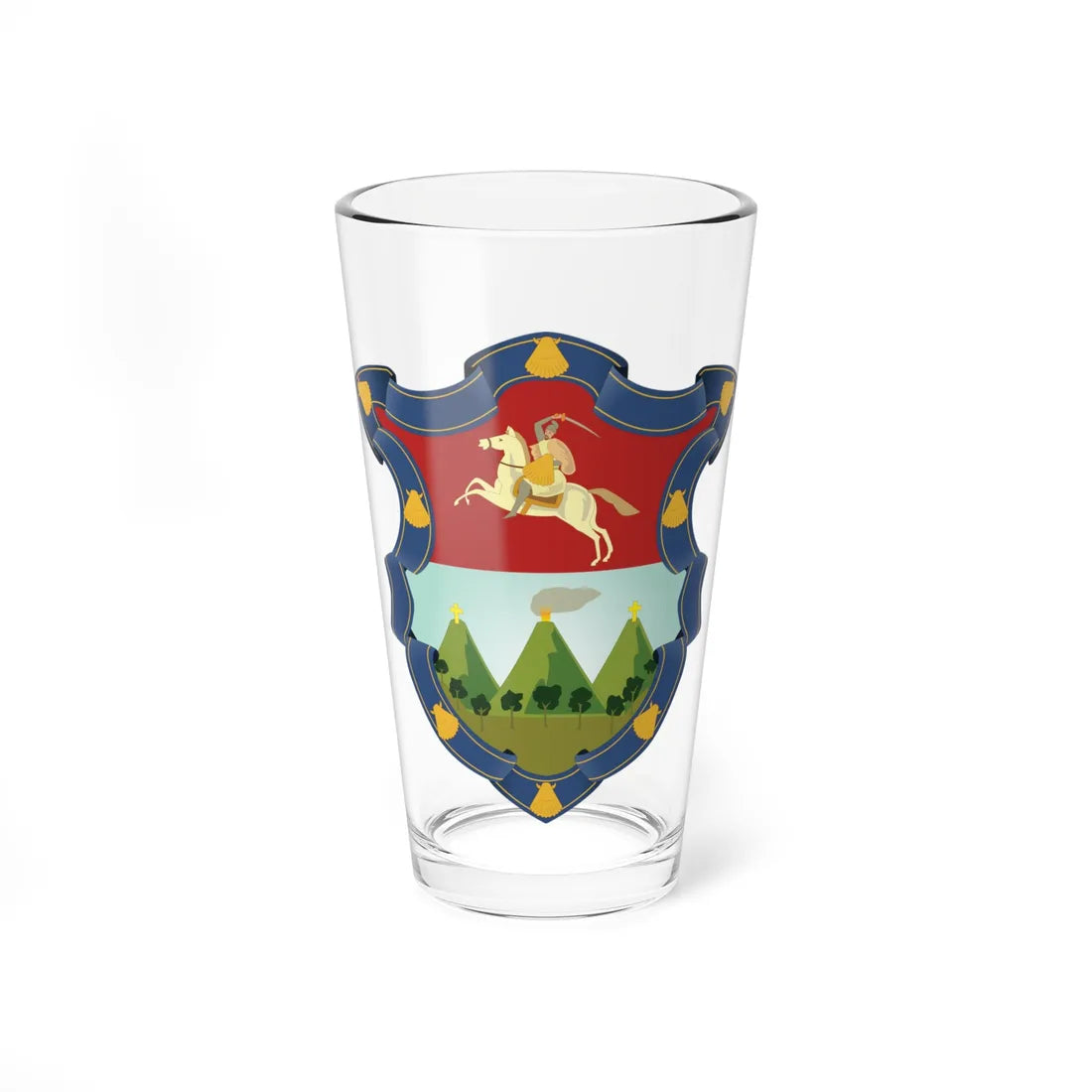 Escudo de Armas de la Ciudad de Guatemala (Guatemala) (Coat of Arms) Pint Glass 16oz 16oz - Go Mug Yourself