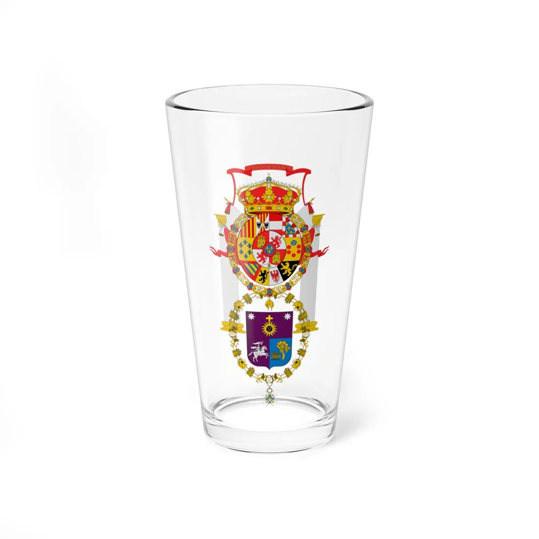 Escudo de Armas de la Ciudad de Santiago de Querétaro (Costa Rica) (Coat of Arms) Pint Glass 16oz 16oz - Go Mug Yourself