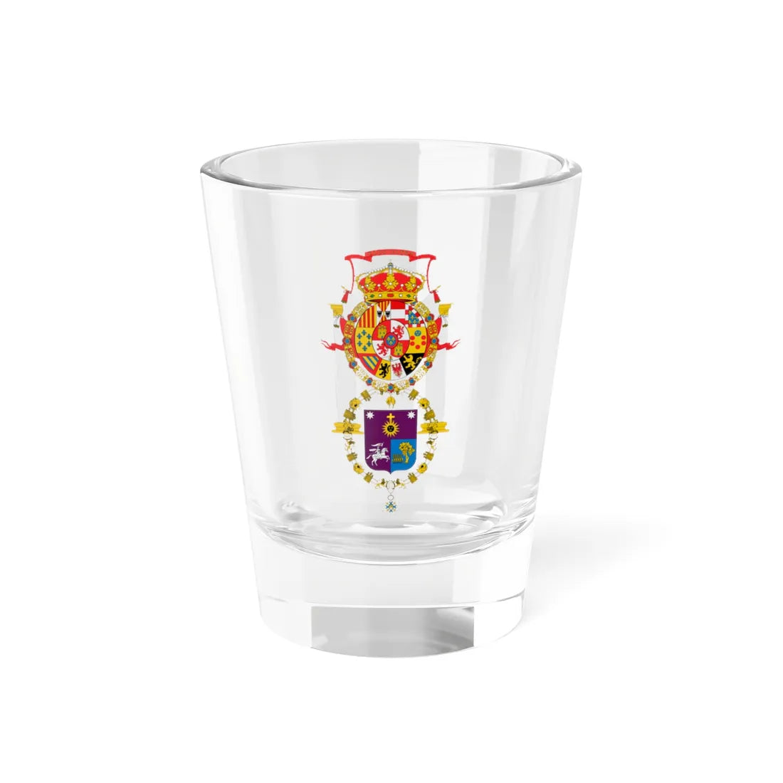 Escudo de Armas de la Ciudad de Santiago de Querétaro (Costa Rica) (Coat of Arms) Shot Glass 1.5oz 1.5oz - Go Mug Yourself