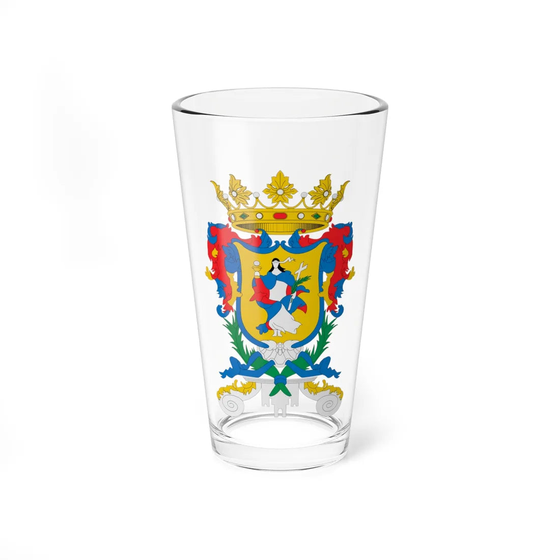 Escudo de armas de la Ciudad y Estado de Guanajuato (Costa Rica) (Coat of Arms) Pint Glass 16oz 16oz - Go Mug Yourself