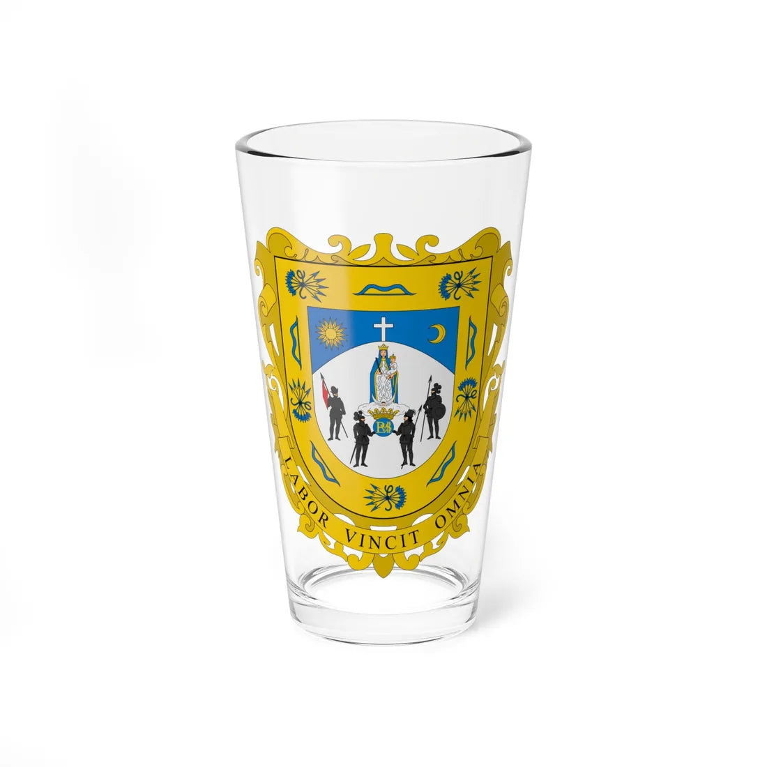 Escudo de armas de la Ciudad y Estado de Zacatecas (Costa Rica) (Coat of Arms) Pint Glass 16oz 16oz - Go Mug Yourself