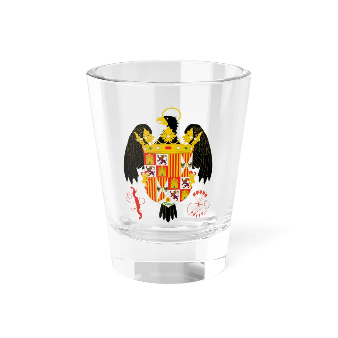 Escudo de armas de los reyes Católicos (Spain) (Coat of Arms) Shot Glass 1.5oz 1.5oz - Go Mug Yourself