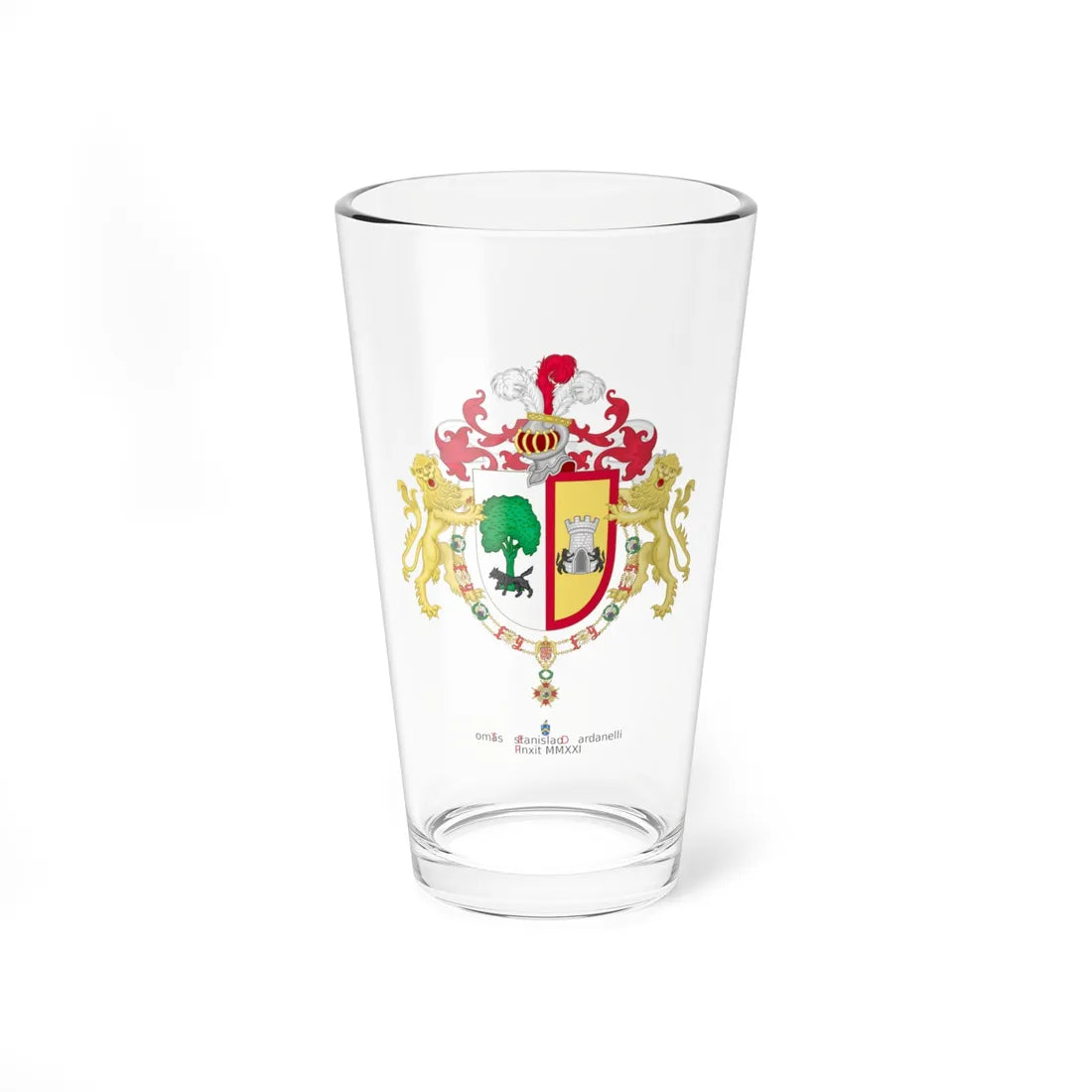 Escudo de Armas de Roberto Marcelino Ortiz (Argentina) (Coat of Arms) Pint Glass 16oz 16oz - Go Mug Yourself
