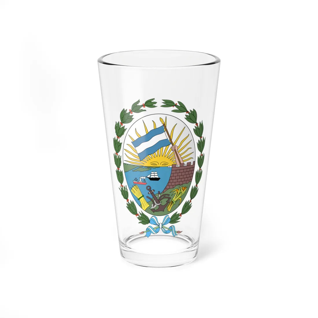 Escudo de armas de Rosario (Argentina) (Coat of Arms) Pint Glass 16oz 16oz - Go Mug Yourself