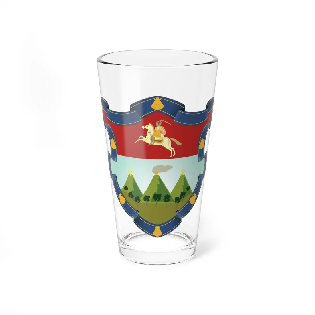 Escudo de armas de Sacatepéquez (Guatemala) (Coat of Arms) Pint Glass 16oz 16oz - Go Mug Yourself